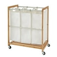 thumbnail image 1 of TRINITY EcoStorage® 3-Bag Bamboo Laundry Cart w/ Chrome Poles, 1 of 7