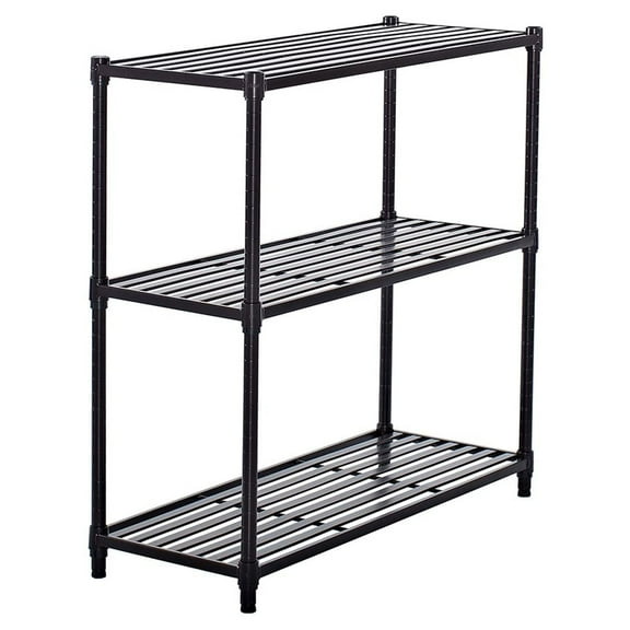 TRINITY EcoStorage 3 Tier Adjustable Flat Slat Wire Shelving, Dark Bronze