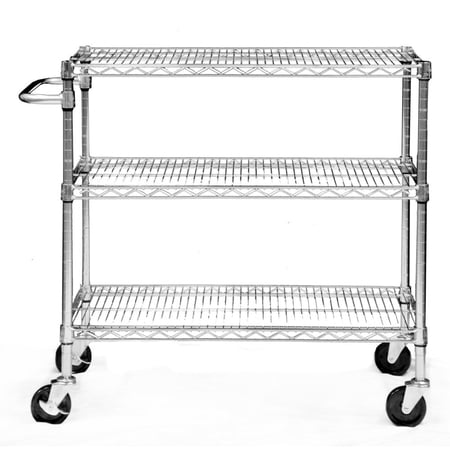 TRINITY EcoStorage® 3-Tier Chrome Cart, 36x41x18 - NSF