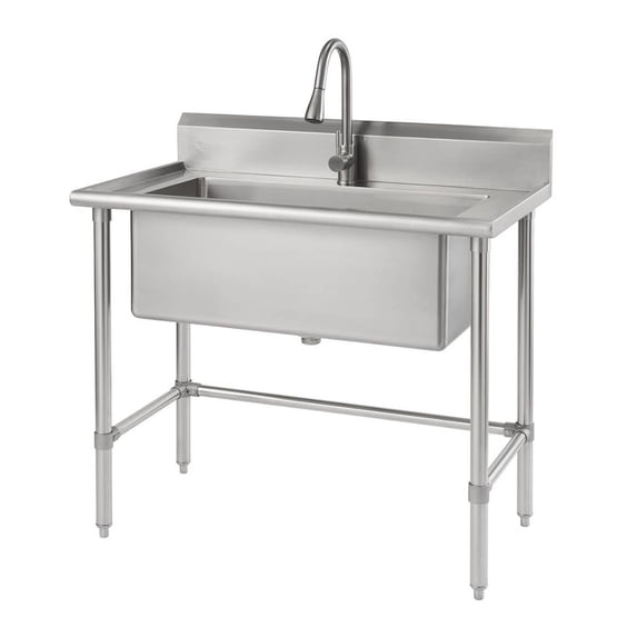 TRINITY EcoStorage® 32x16 Stainless Steel Utility Sink w/Pull-Out Faucet