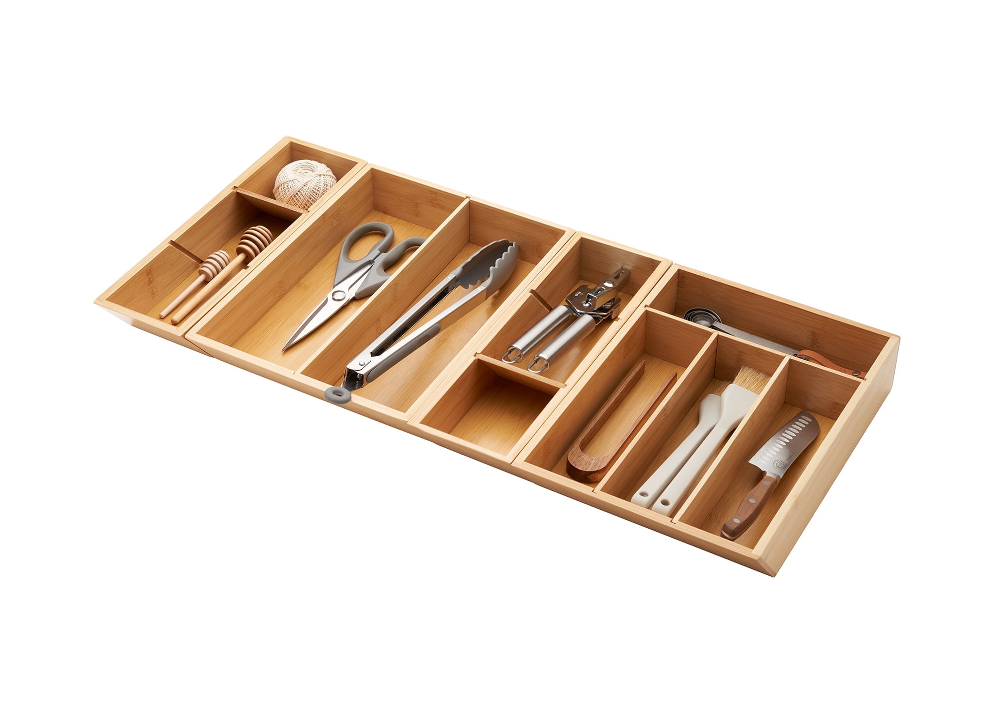 TRINITY EcoStorage® | 4-Piece Bamboo Drawer Organizer | w/ Dividers