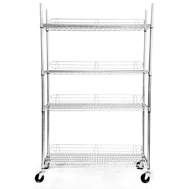TRINITY EcoStorage® 4Tier 48"x18" Wire Shelving Rack with Wheels