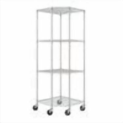 TRINITY EcoStorage® 4-Tier Corner Shelving Rack w/ Wheels
