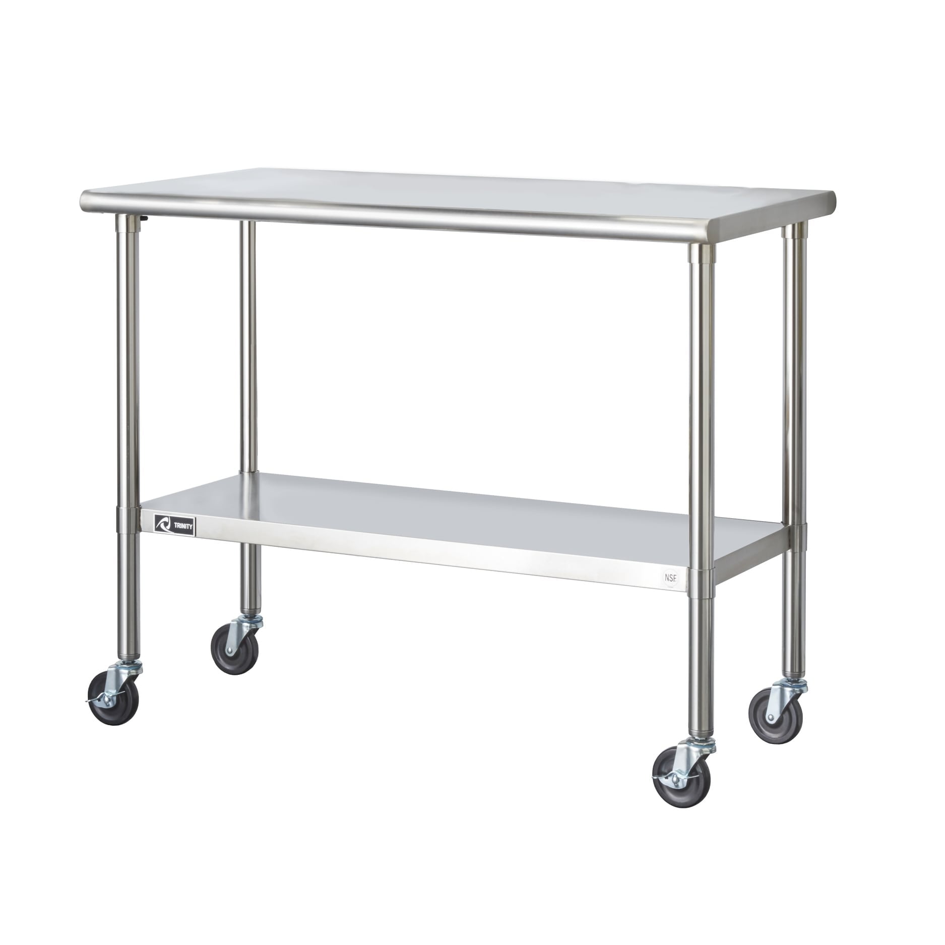 EcoStorage 48" Stainless Steel Portable Prep Table with Wheels