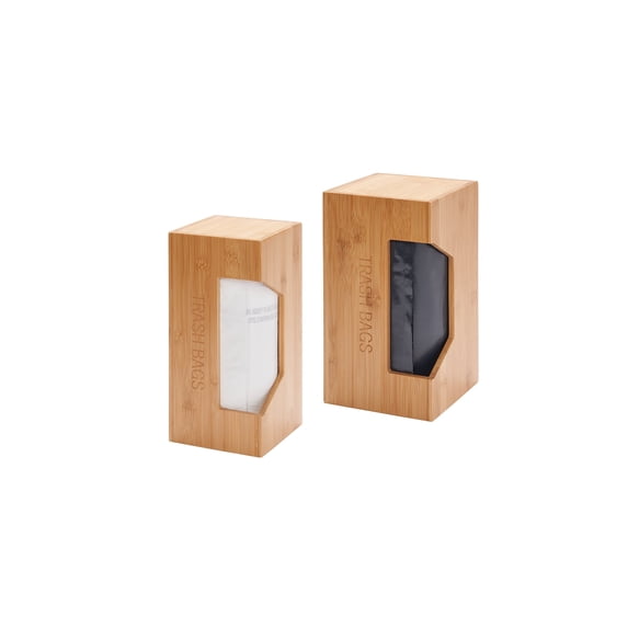 TRINITY EcoStorage® Bamboo Trash Bag Dispenser - Set of 2