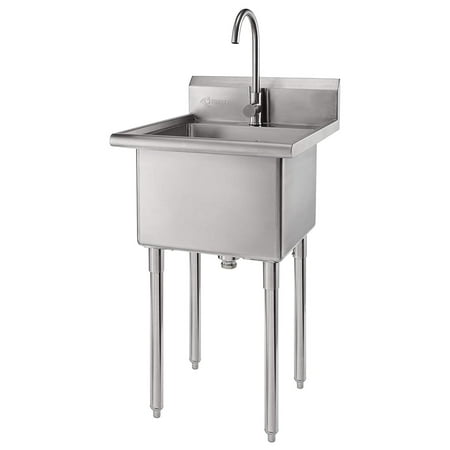 TRINITY EcoStorage® | Stainless Steel Utility Sink | NSF | w/ Faucet - Stainless Steel