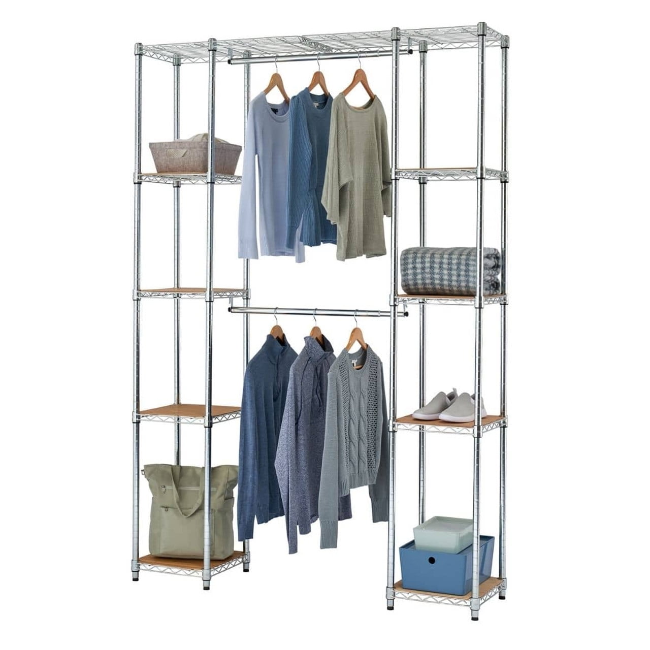 TRINITY Ecostorage Expandable Closet Organizer Chrome