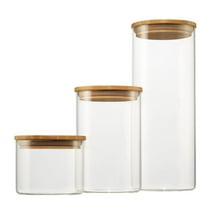 TRINITY Large Glass Canisters w/ Bamboo Lid - Set of 3