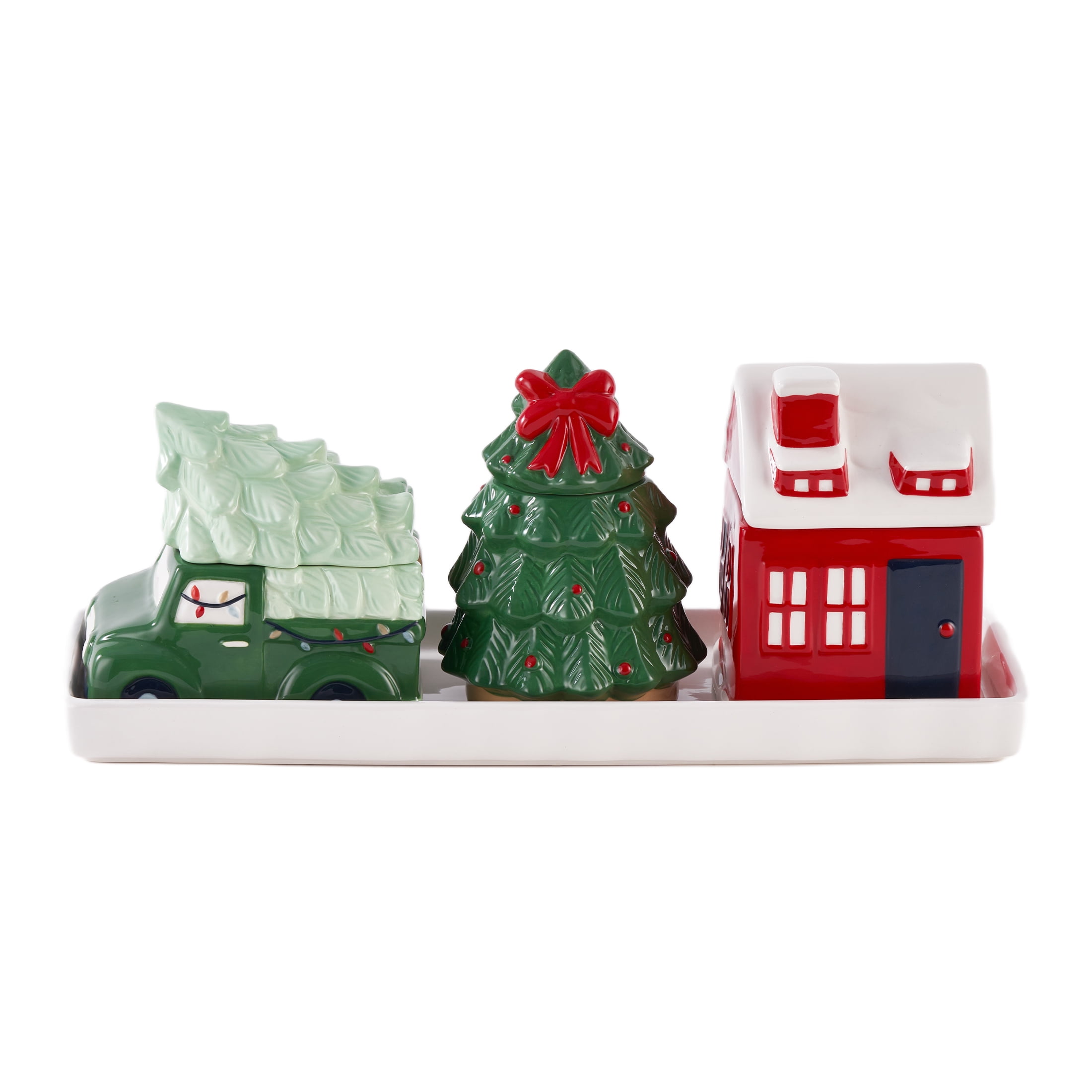 Holiday Time Ceramics Holiday Icons Treat Jars, Set of 3