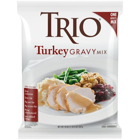 TRIO Turkey Gravy Mix, Just Add Water Gravy Packet, 20 Oz