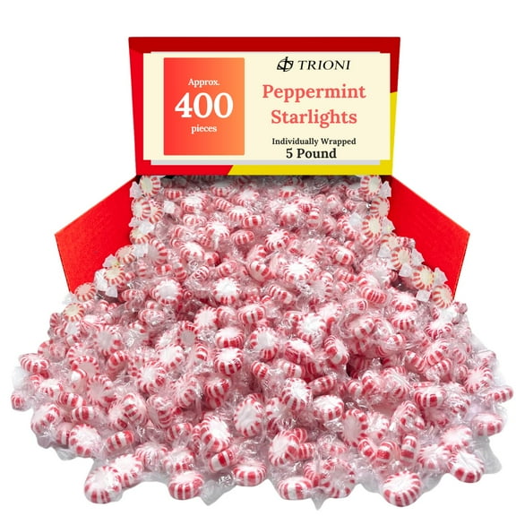 TRIONI Starlight Peppermint Candy Individually Wrapped - 5LB