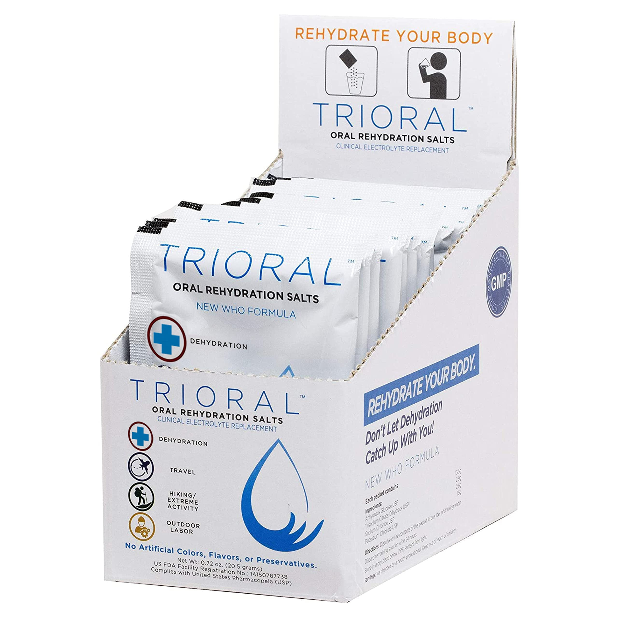 TRIORAL Rehydration Electrolyte Powder Packs WHO New Hydration