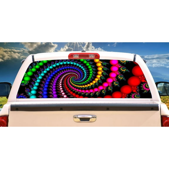 TRIP OUT Rear Window Graphic back truck decal suv view thru vinyl