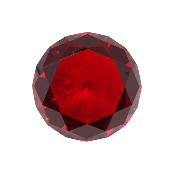 TRIPACT Original Color 100mm (4 inch) True Ruby Red Diamond Shaped Jewel Crystal Paperweight A Grade 02