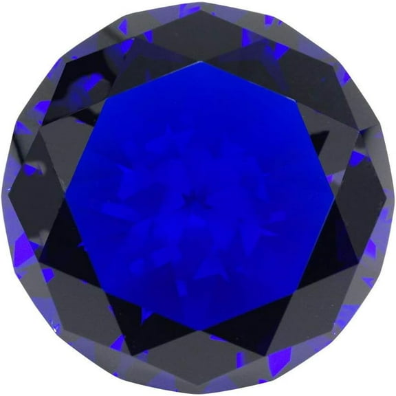 TRIPACT Original Color 100mm (4 inch) True Sapphire Blue Diamond Shaped Jewel Crystal Paperweight A Grade 02