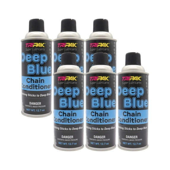 TRIPAK Deep Blue Chain Conditioner - Advanced Chain Care and Maintenance Formula for Anti-Wear and Corrosion Protection (6 Pack)