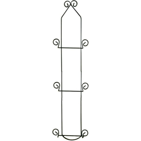 TRIPAR Vertical Wall Plate Rack, Black Display (3 Tiers) - Lightweight & Durable - Contains 3 Non-Adjustable Brackets - Elegantly Display Plates, Tiles, Artwork, & More