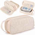 thumbnail image 1 of TRIPGEAR 2 Compartment Flower Quilted Pencil Pouch with Zipper Handle,Soft Box For School, 1 of 6