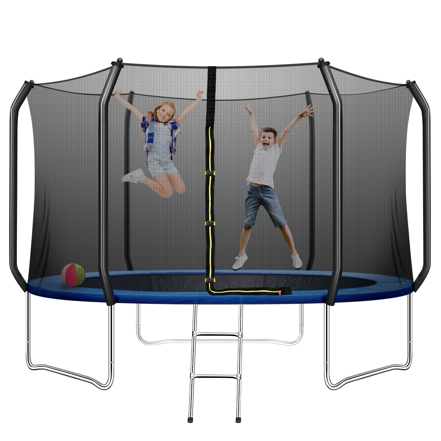 TRIPLE TREE 10 FT Trampoline with Safe Enclosure Net, 660 lbs Capacity for 3 Kids, Outdoor Fitness Trampoline with Waterproof Jump Mat Ladder for Indoor Park Kindergarten Toddler Trampolines - image 1 of 8