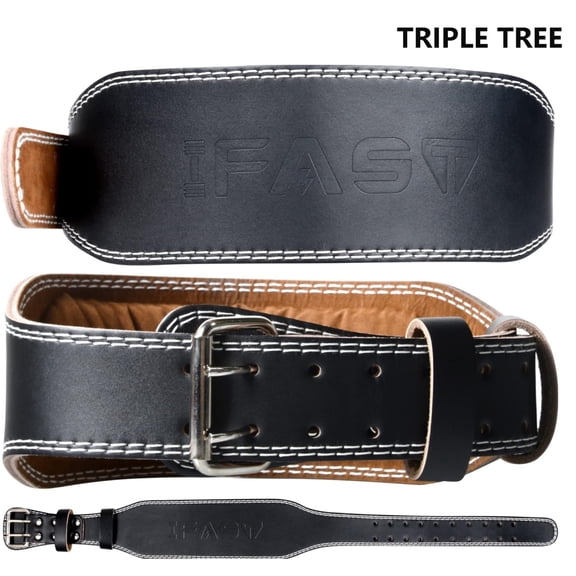TRIPLE TREE Leather Weight Lifting Belt for Men, Gym Weight Belt Lumbar Back, Support Powerlifting Weightlifting Heavy Duty Workout Training Strength Training Equipment