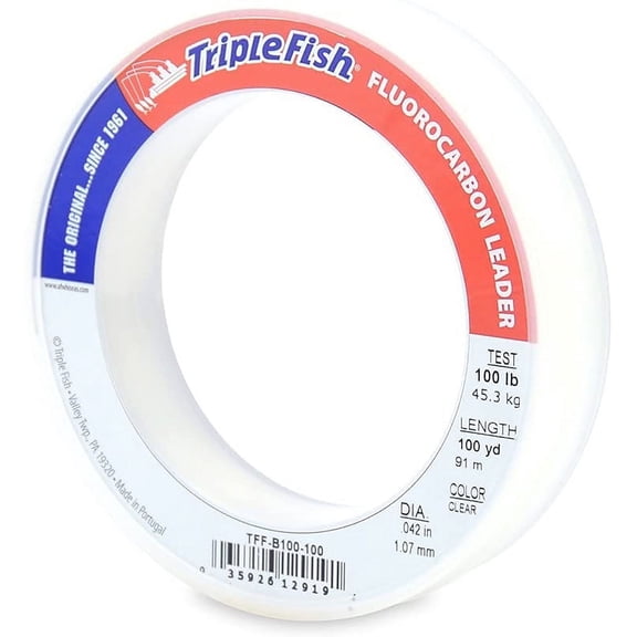 TRIPLEFISH Triple Fish Fluorocarbon Leader 100YDS 60#