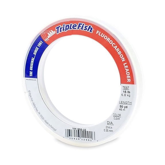 TRIPLEFISH Triple Fish Fluorocarbon Leader- 50 Yards 80#