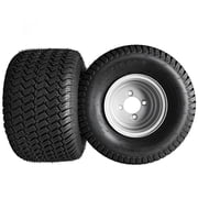 TRIPOWER 20x10.00-8 Lawn Mower Tires & Wheel, Set of 2, 4PR 4 Lug On 4 with Silver Rims Turf Garden Tire
