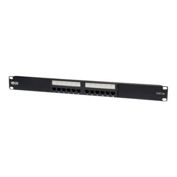 TRIPP LITE 12-Port 1U Rackmount Cat5e 110 Patch Panel, 568B, RJ45 Ethernet