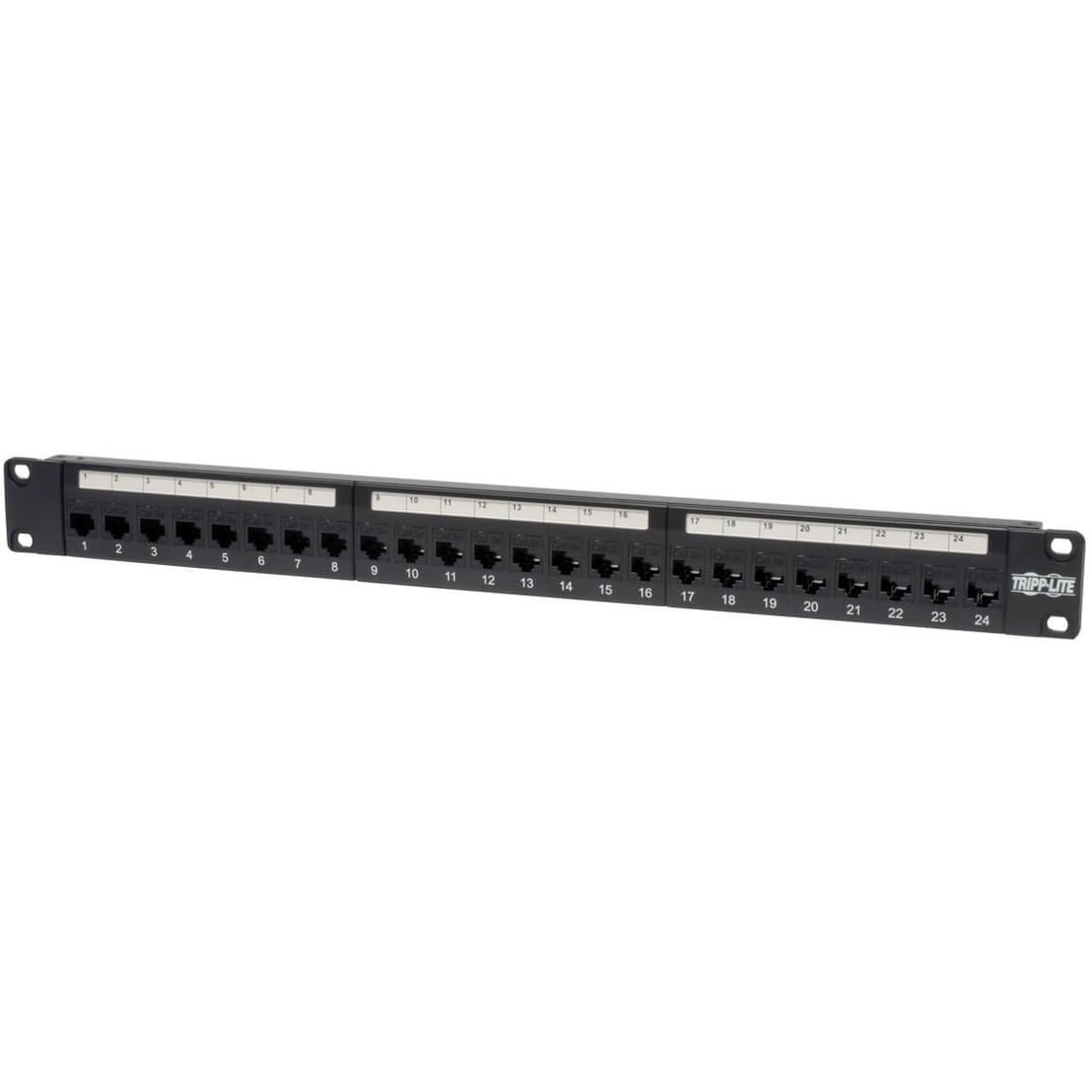 TRIPP LITE 24-Port 1U Rackmount Cat5e Feedthrough Patch Panel, RJ45 Ethernet