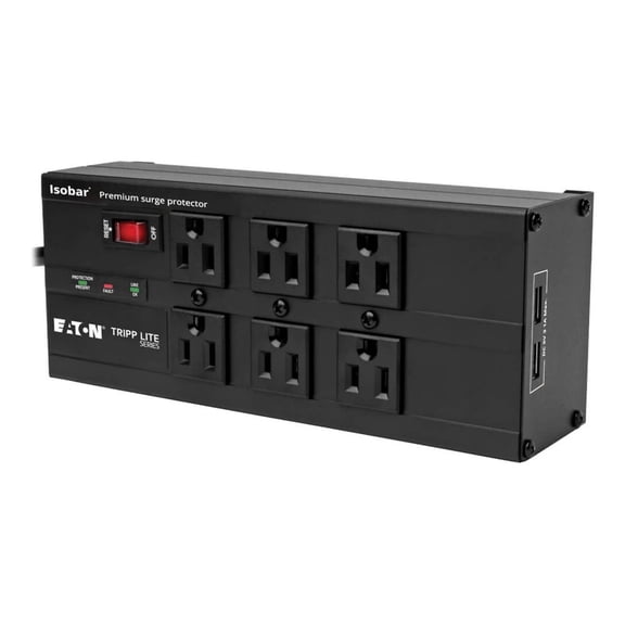 Tripp Lite Ibar6ultrausbb 6-outlet Isobar Premium Surge Protector With 2 Ports, 10ft Cord