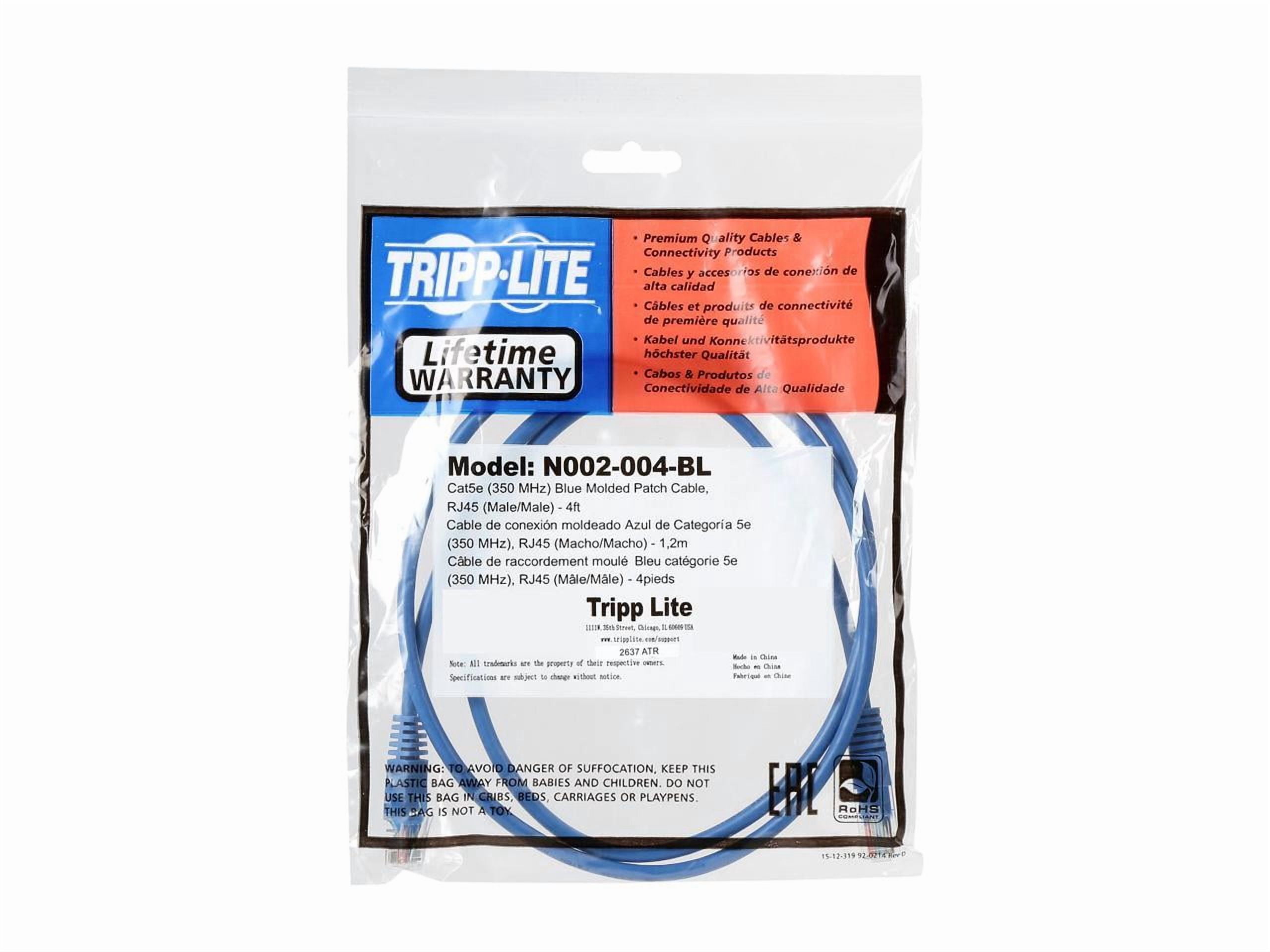 Tripp Lite 4ft Cat5e 350MHz Molded Patch Cable (RJ45 M/M) - Blue
