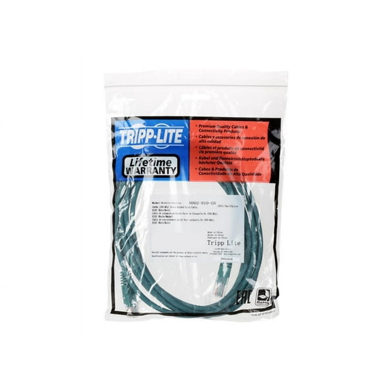 Eaton Tripp Lite Series Cat5e 350 MHz Molded (UTP) Ethernet Cable (RJ45 M/M), PoE - Green, 10 ft. (3.05 m) - Patch cable - RJ-45 (M) to RJ-45 (M) - 10 ft - UTP - CAT 5e - molded, stranded - green