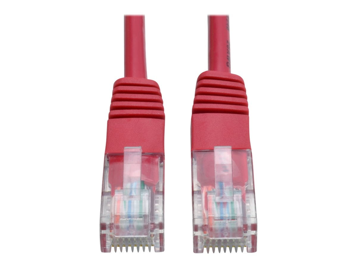 Eaton Tripp Lite Series Cat5e 350 MHz Molded (UTP) Ethernet Cable (RJ45 M/M), PoE - Red, 25 ft. (7.62 m) - Patch cable - RJ-45 (M) to RJ-45 (M) - 25 ft - UTP - CAT 5e - molded, stranded - red