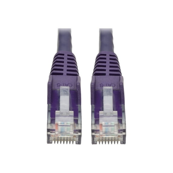Tripp Lite 1ft Cat6 Gigabit Snagless Molded UTP Patch Cable (RJ45 M/M), Purple