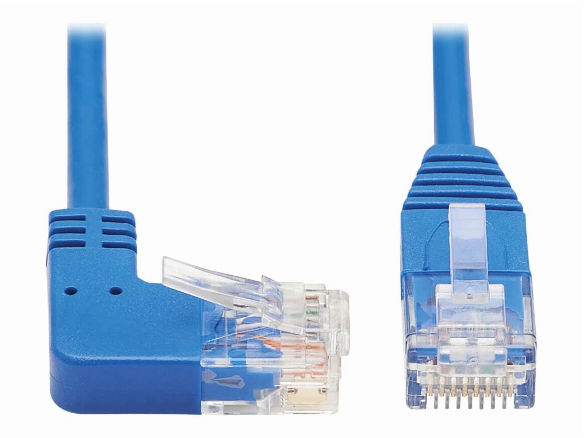 Tripp Lite Cat6 Ethernet Cable Right Angled UTP Slim Molded M/M Blue 10ft