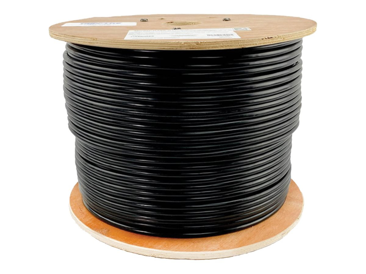 Tripp Lite 1000ft Cat6 Gigabit Bulk Cable Solid Cmp Plenum Pvc Black 1000' - Category 6 For Network Device - 128 Mb/s - 1000 Ft - 1 X Bare Wire - 1 X Bare Wire (n224-01k-bk)