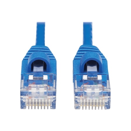 Eaton Tripp Lite Series Cat6a 10G Snagless Molded Slim UTP Ethernet Cable RJ45 M/M Blue 15 ft. 4.57 m
