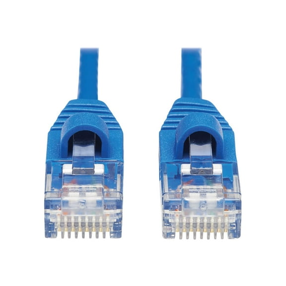 Eaton Tripp Lite Series Cat6a 10G Snagless Molded Slim UTP Ethernet Cable RJ45 M/M Blue 15 ft. 4.57 m