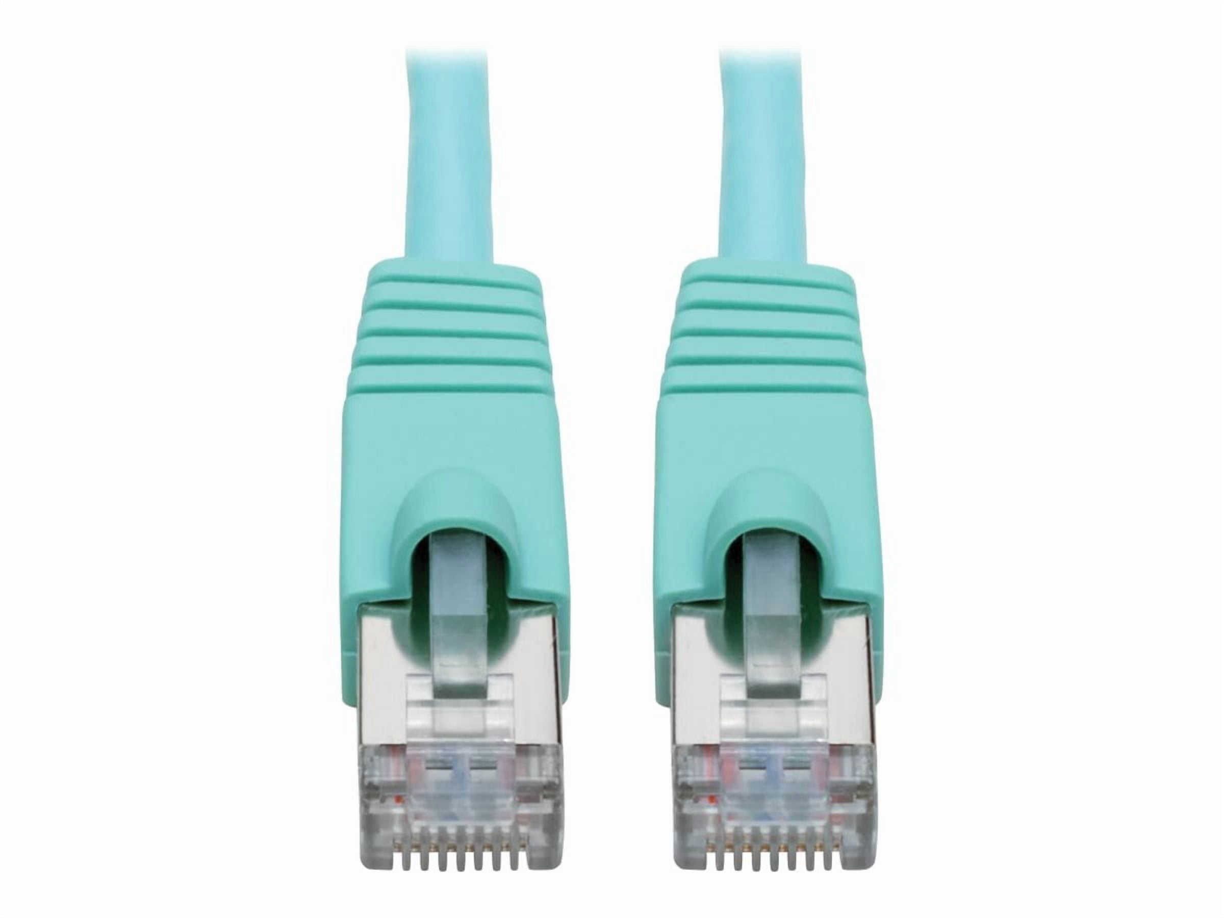 Eaton Tripp Lite Series Cat6a 10G Snagless Shielded STP Ethernet Cable [RJ45 M/M], PoE, Aqua, 15 ft. [4.57 m] (n262-015-aq)