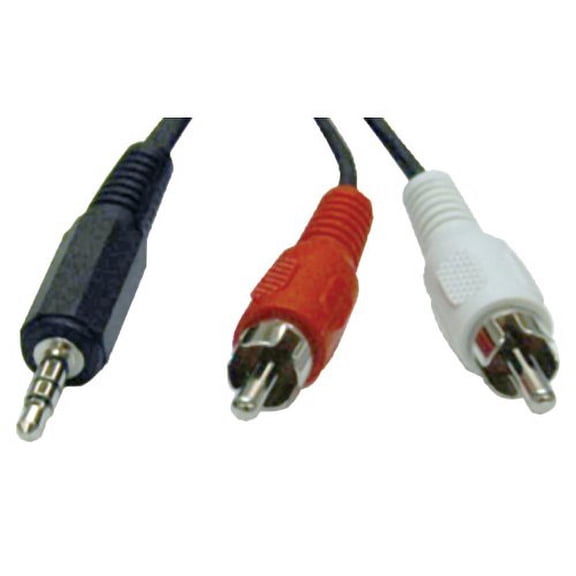 Tripp Lite 3.5mm Mini Stereo to Two RCA Audio Y Splitter Adapter Cable (3.5mm M to 2x RCA M), 12-ft.(P314-012)