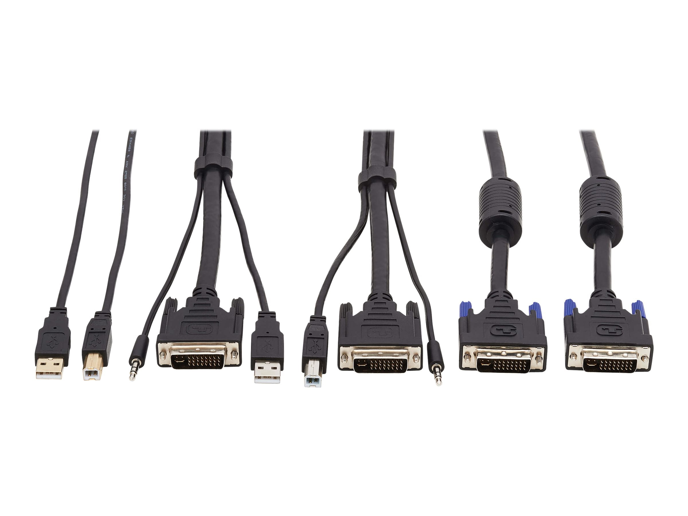 TRIPP LITE P784-010-DVU, 10FT DVI USB 3.5MM 3XM/M USB M/M DVI M/M KVM CABLE KIT
