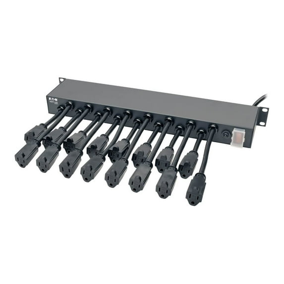 Eaton Tripp Lite Series Rack Mount AC Charger Power Strip 16 outlets 15 ' cord 1U - Power strip (rack-mountable) - 15 A - AC 100/110/115/120/127 V - input: NEMA 5-15P - output connectors: 16 (NEMA 5-15) - 1U - 15 ft cord - black