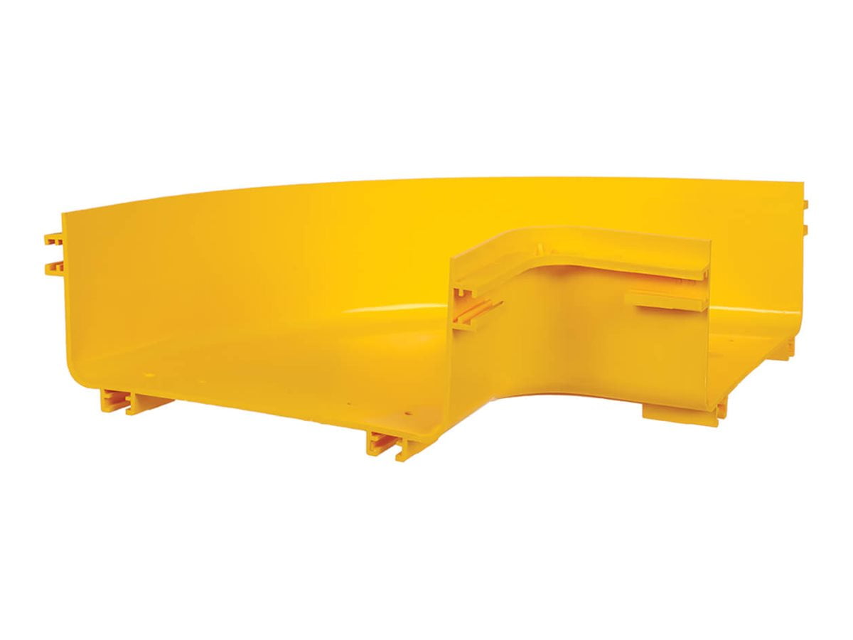 Eaton Tripp Lite Series SmartRack Toolless Horizontal 90-Degree Elbow for Fiber Routing System, 240 mm (10 in.) - Cable raceway spill-over junction - yellow