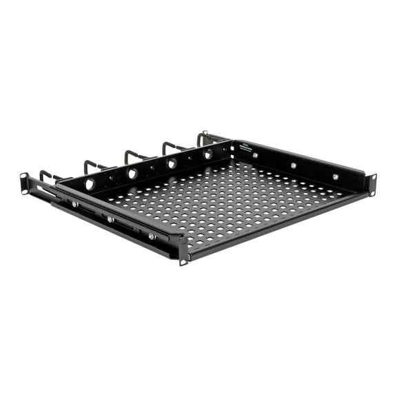 Tripp Lite 14.2" Cantilevered Steel 1URM Rack Shelf w/ Cable Rings, Black