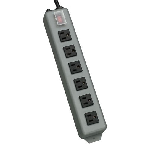Tripp Lite Waber Power Strip 120V Right Angle 5-15R 6 Outlet Metal 15' Crd - NEMA 5-15P - 6 NEMA 5-15R - 15ft Input