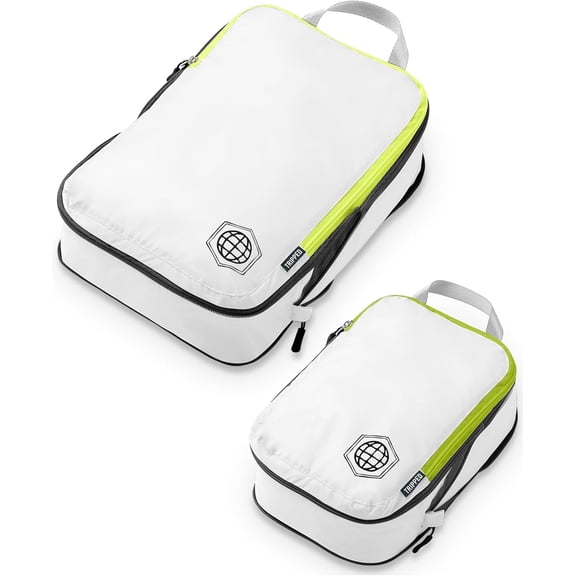 TRIPPED Travel Gear 2-Piece Compression Packing Cubes for Luggage, Green
