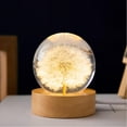 thumbnail image 1 of TRIPRO 2.4 inch Dandelion Crystal Glass Ball Night Light Decor Lamp with Woodern Base,Decorations Gifts for Men,Women,Kids,Boys,Girls,Teens, 1 of 5