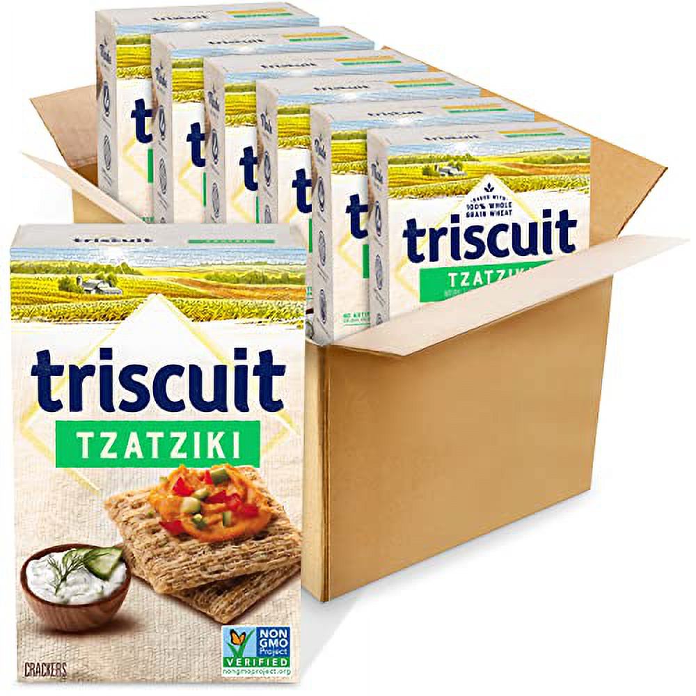 TRISCUIT Crackers,Tzatziki Flavor, 8.5 Ounce (Pack of 6)