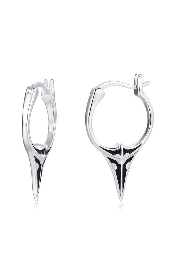 925 Sterling Silver Arrow Huggie Hoop Earrings, Vintage Gothic Jewelry Gift for Men Women