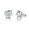 thumbnail image 1 of TRISHULA Cute Cat Earrings, Hypoallergenic, Sterling Silver, Includes Gift Box, 1 of 9